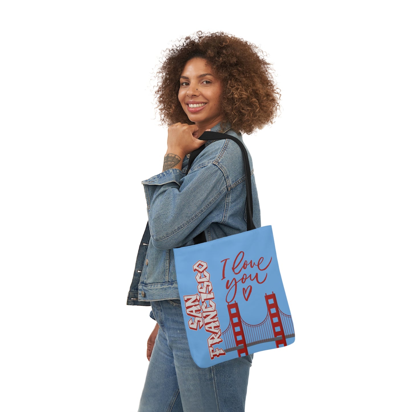 Canvas Tote Bag, San Francisco Light Blue