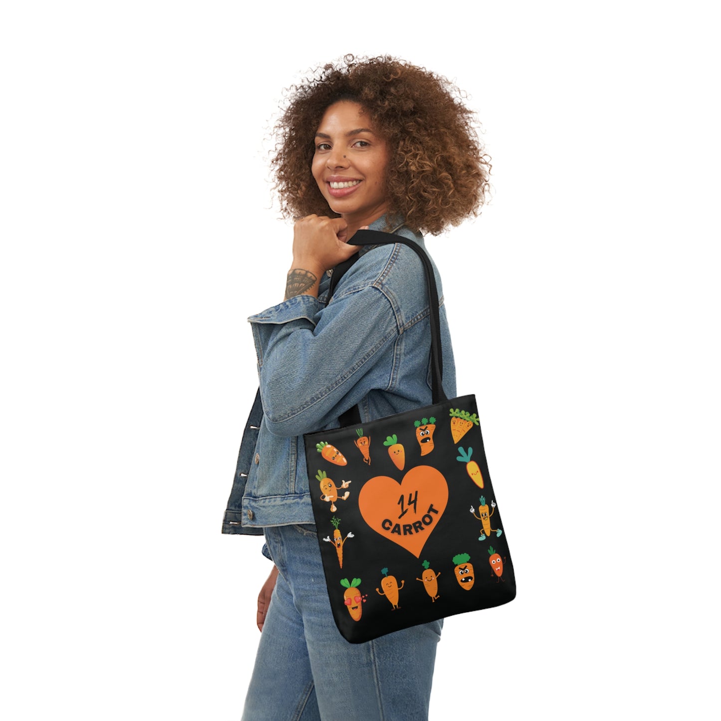 Carrot theme Canvas Tote Bag, 5-Color Straps