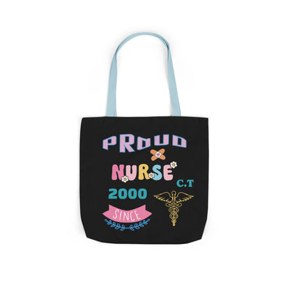 Personalized Nurse Initial Canvas Tote Bag — Custom Initial & Year Started as Nurse