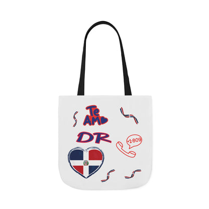 Personalized D.O.B & intinial,Dominican Republic Heart Canvas Tote —