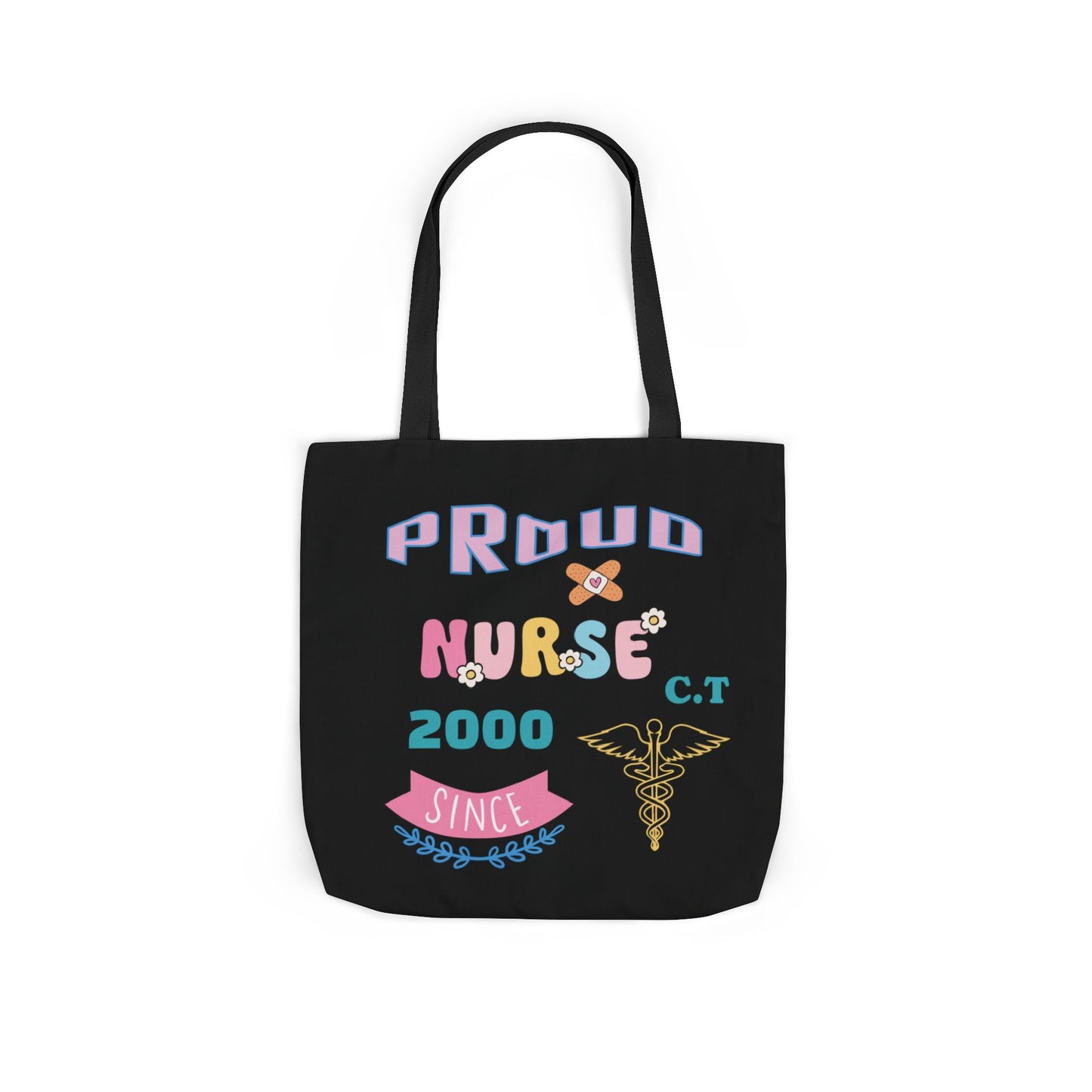 Personalized Nurse Initial Canvas Tote Bag — Custom Initial & Year Started as Nurse
