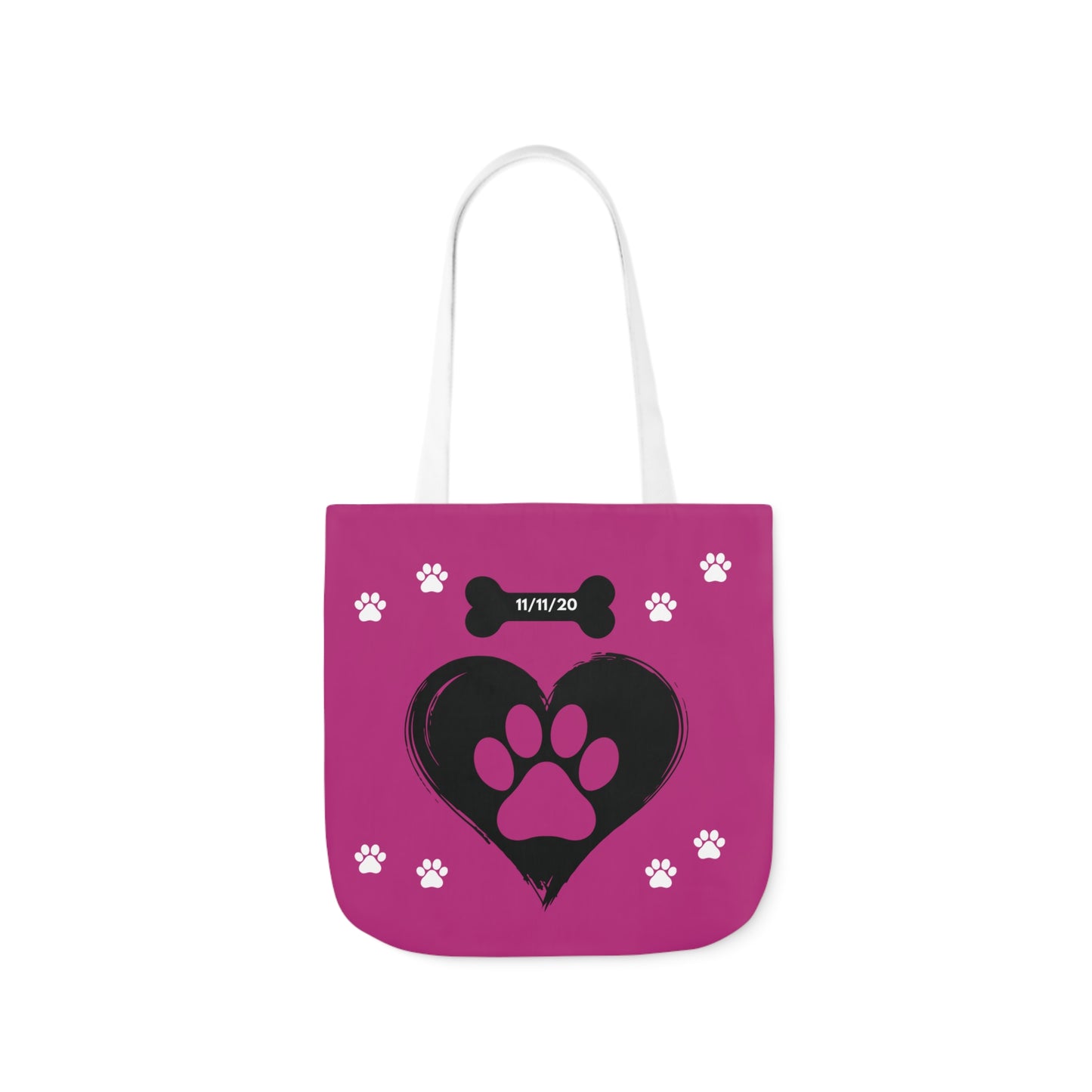 Pink Personalized Dog Canvas Tote Bag