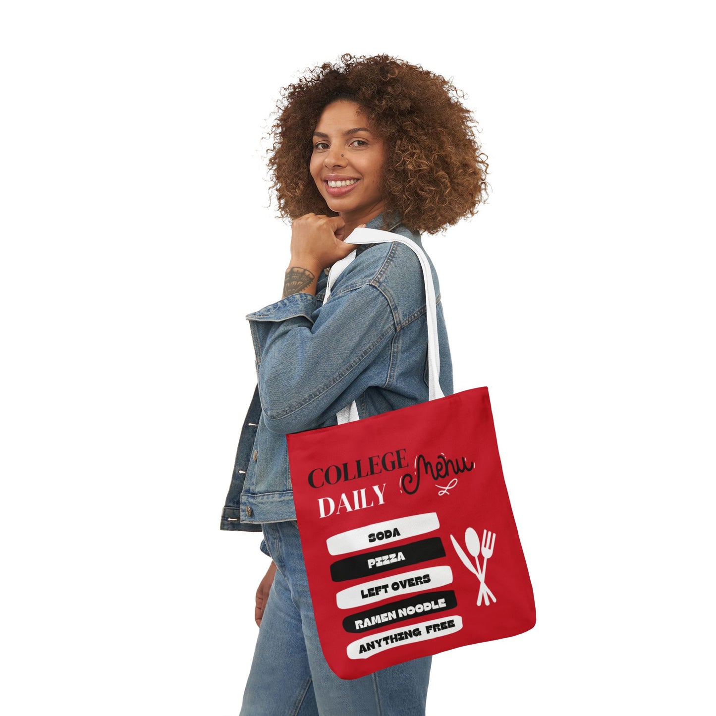 Funny Student Red Canvas Tote Bag