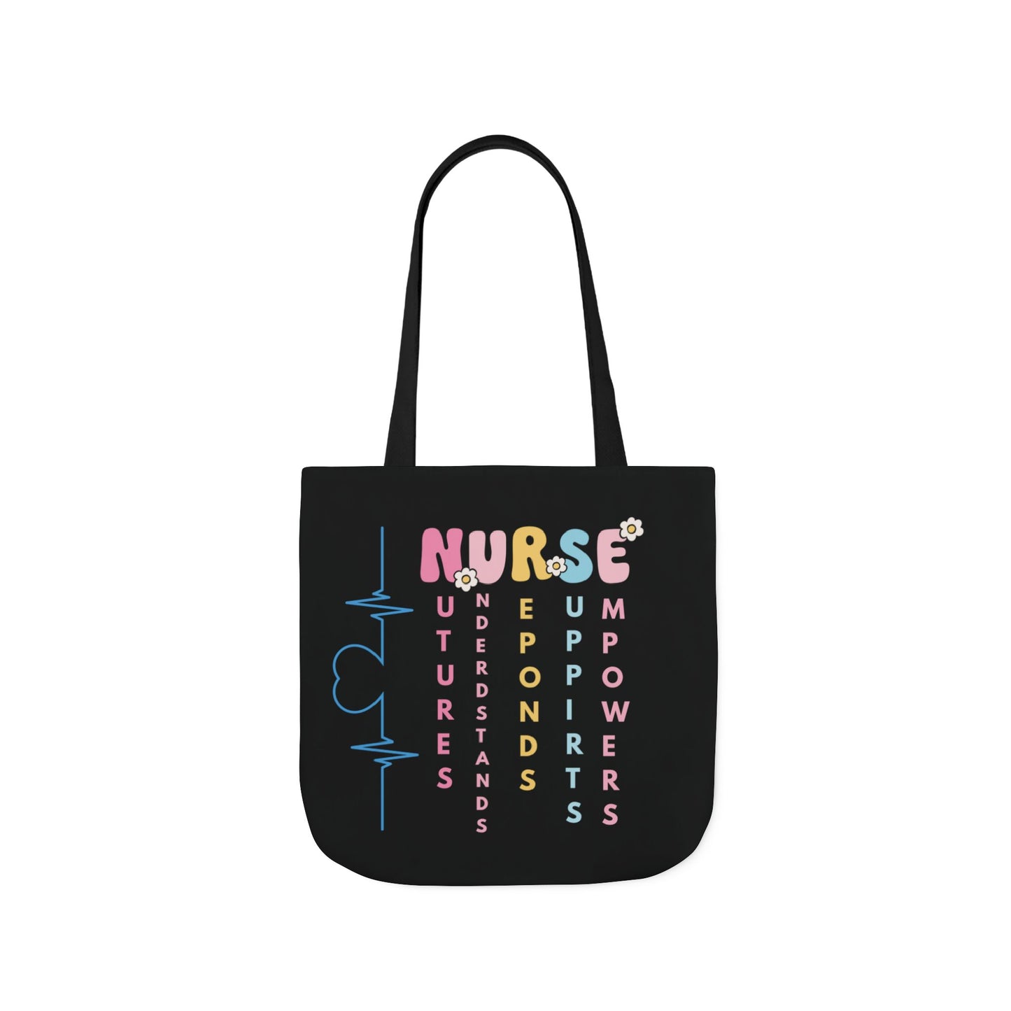 Personalized Nurse Initial Canvas Tote Bag — Custom Initial & Year Started as Nurse