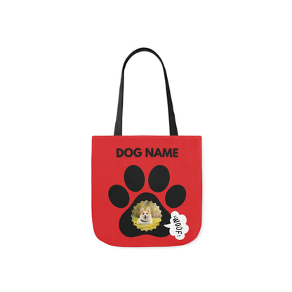 Red and Black Personalized Dog Canvas Tote Bag