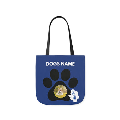 Blue Personalized Dog Canvas Tote Bag