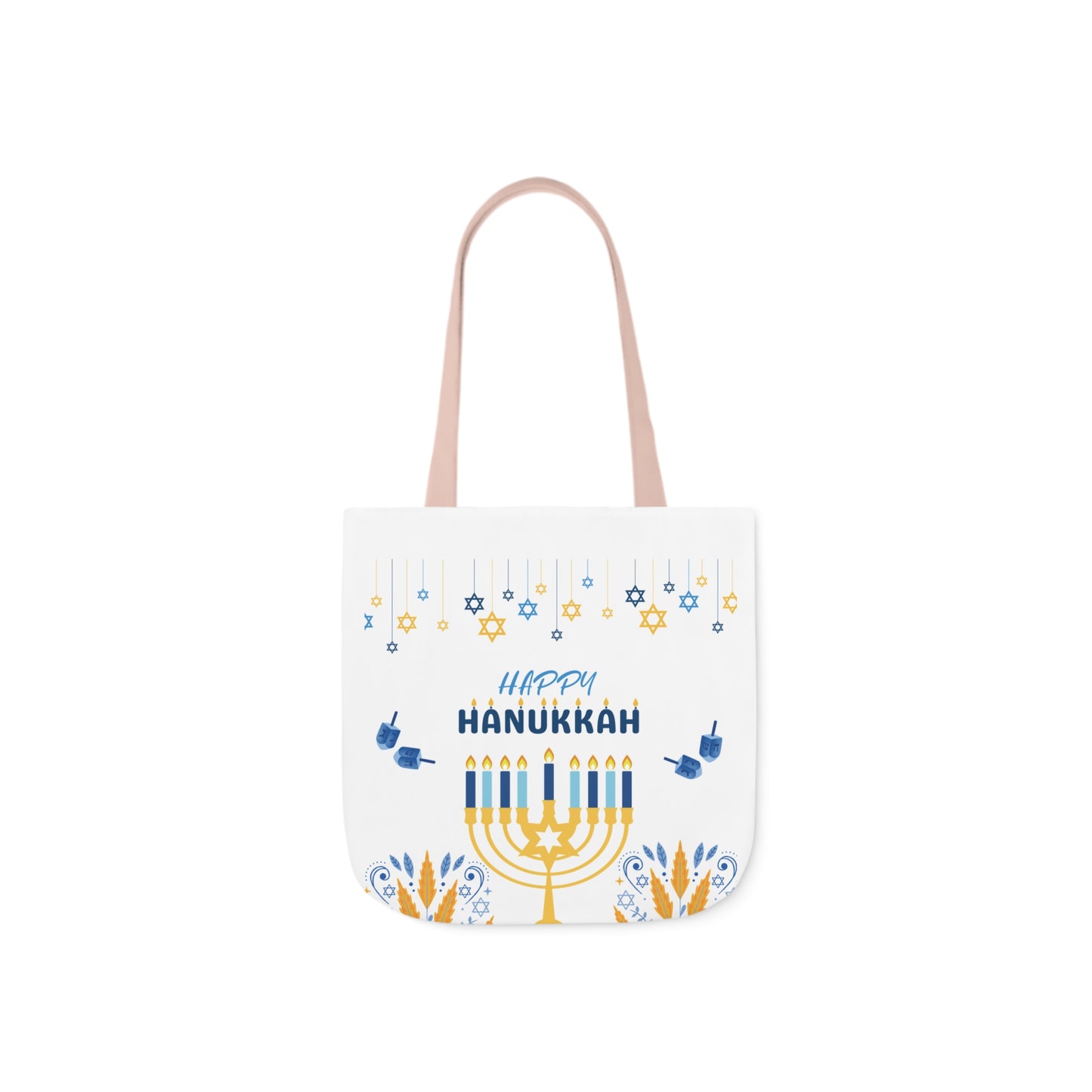 Blue and White Hanukkah Canvas Tote Bag