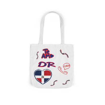 Personalized D.O.B & intinial,Dominican Republic Heart Canvas Tote —