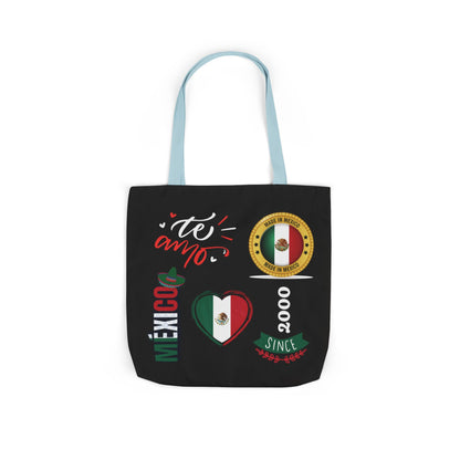 Personalized D.O.B and initial Viva México Flag Canvas Tote  Reusable Bag