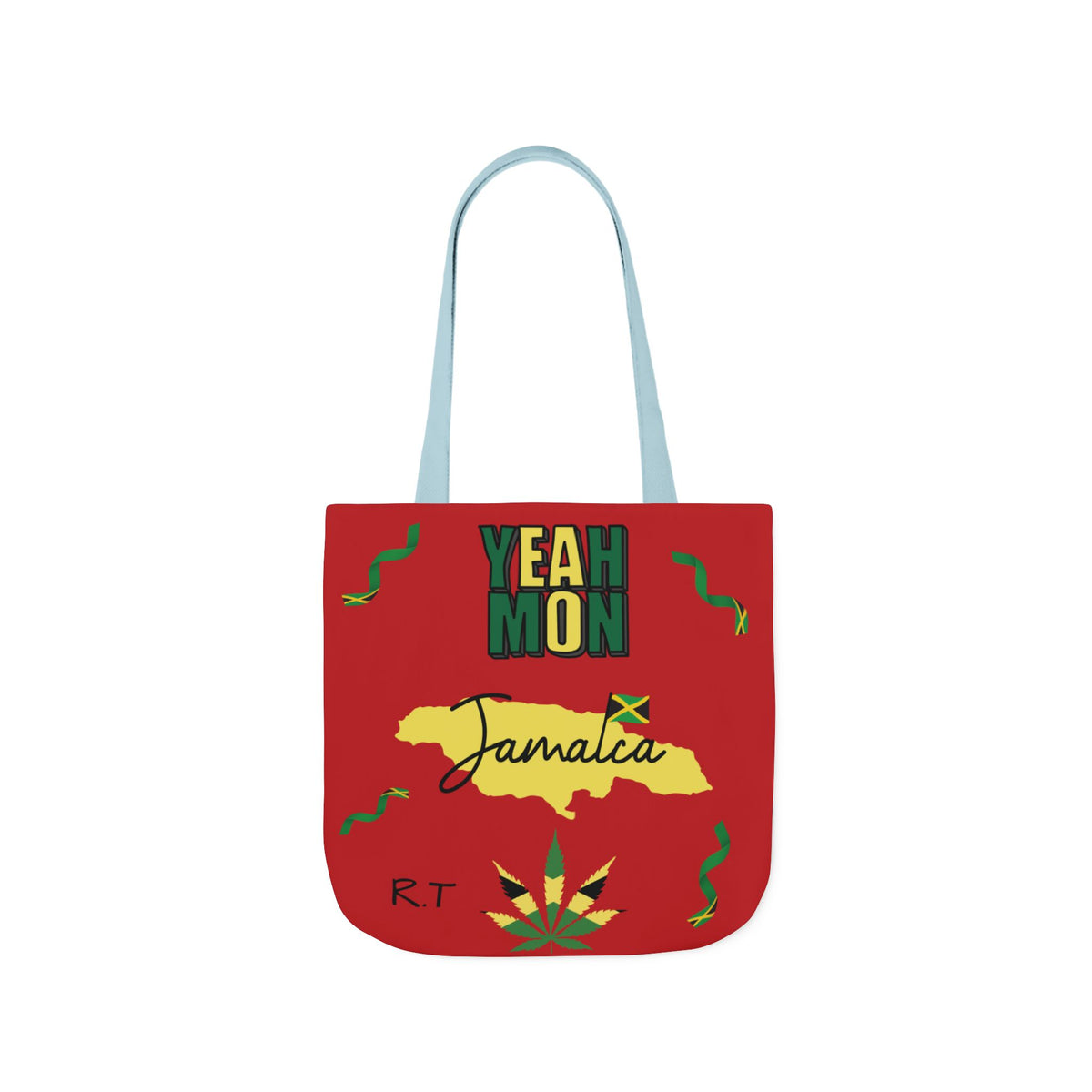 Personalized D.O.B & Initial Jamaica Theme Canvas Tote Bag