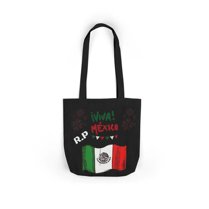 Personalized D.O.B and initial Viva México Flag Canvas Tote  Reusable Bag