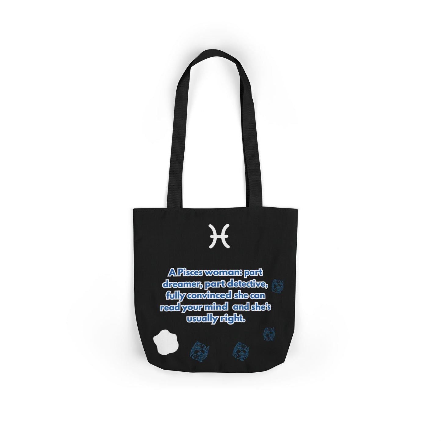 Personalized Zodiac D.O.B. Black Canvas Tote Bag