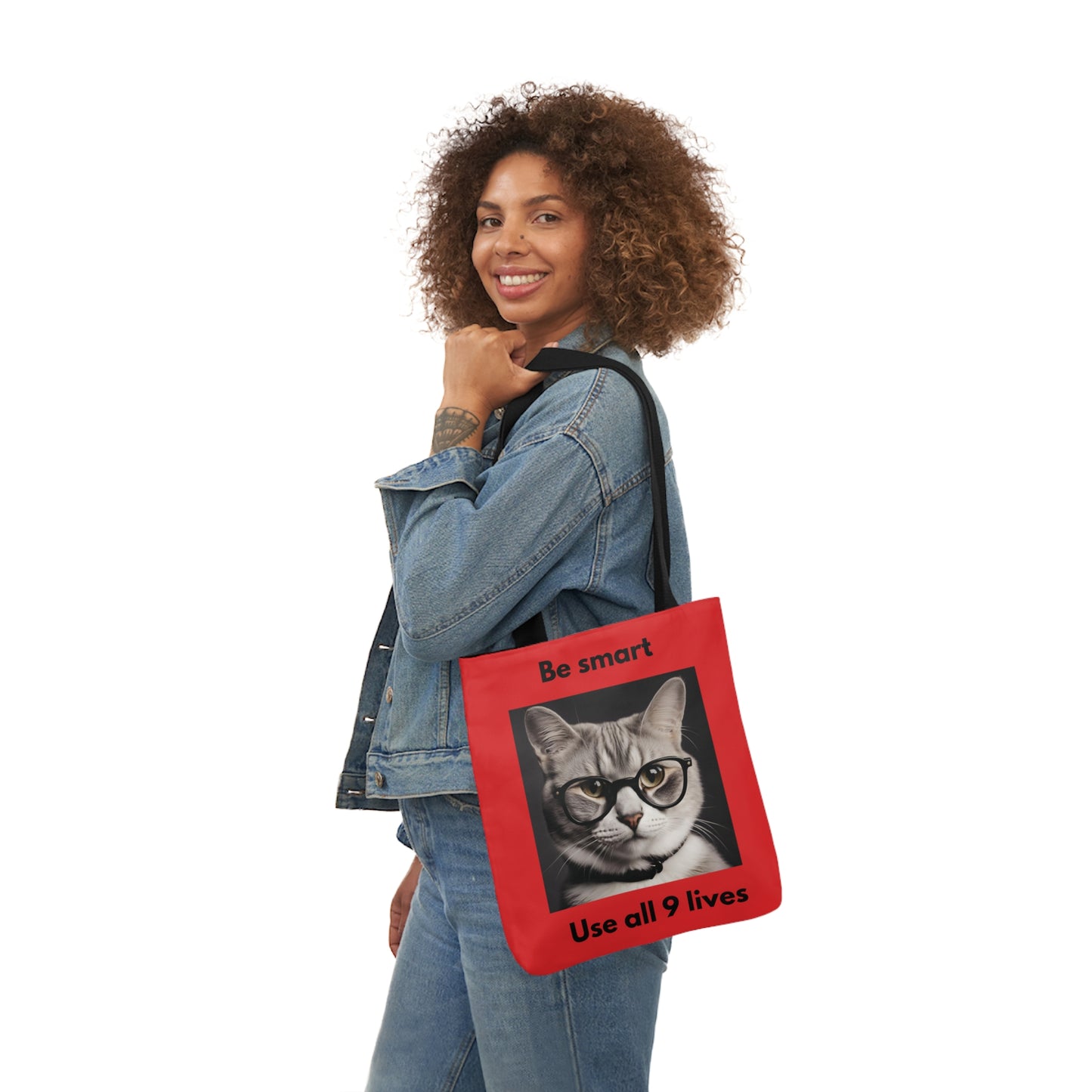 Cat Canvas Tote Bag, 5-Color Straps