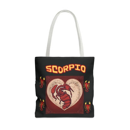 Black Zodiac Scorpio Tote Bag