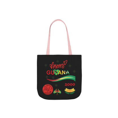 Personalized D.O.B and initial Love You Guyana Canvas Tote Bag