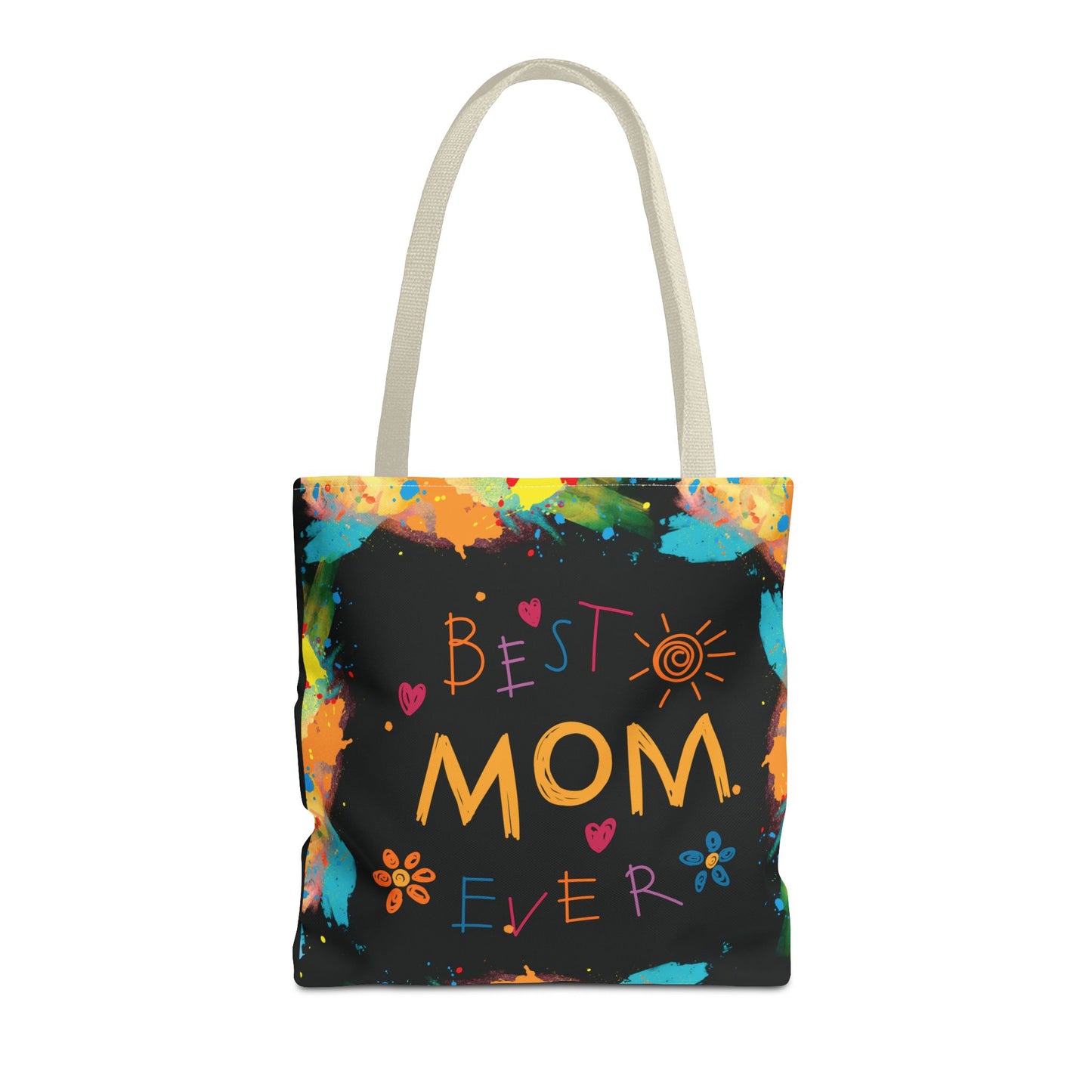 Mom Black Graphic Canvas Tote Bag