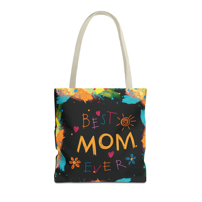 Mom Black Graphic Canvas Tote Bag