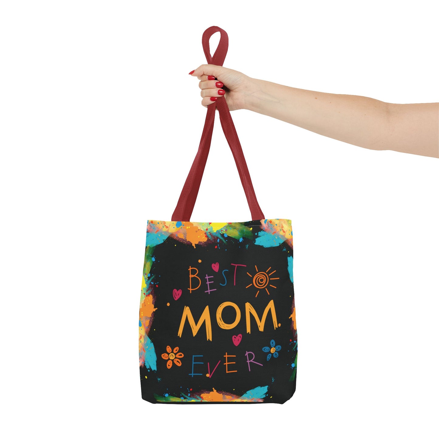 Mom Black Graphic Canvas Tote Bag
