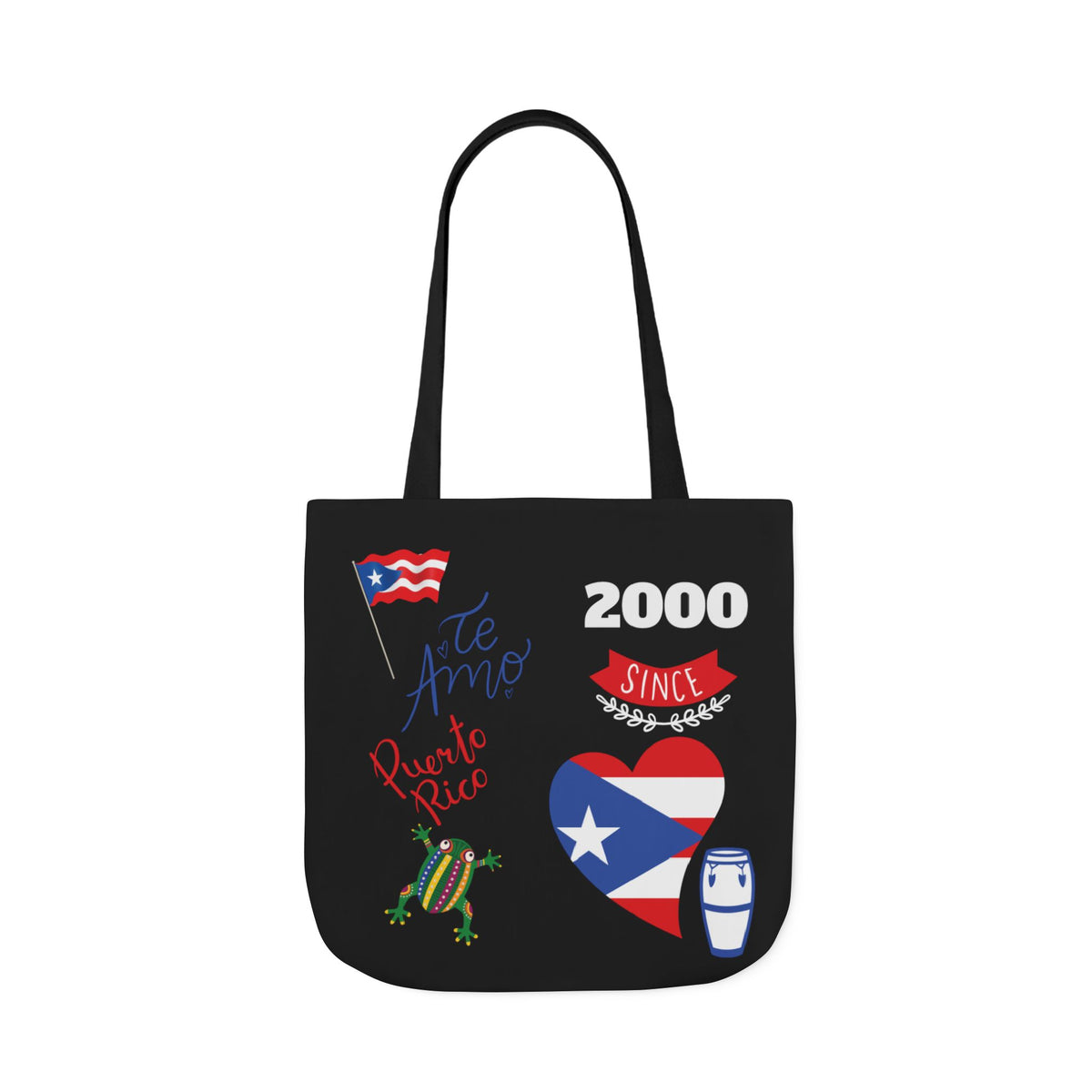 Puerto Rico Pride Canvas Tote Bag — Personalized with initial and D.O.D