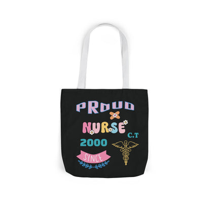 Personalized Nurse Initial Canvas Tote Bag — Custom Initial & Year Started as Nurse