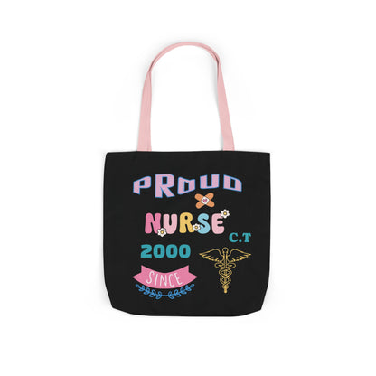 Personalized Nurse Initial Canvas Tote Bag — Custom Initial & Year Started as Nurse