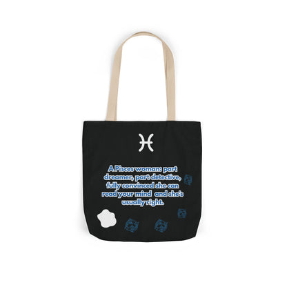 Personalized Zodiac D.O.B. Black Canvas Tote Bag