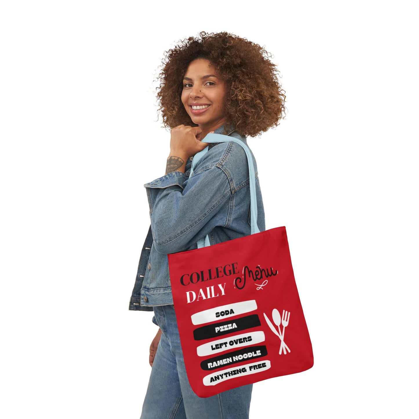 Funny Student Red Canvas Tote Bag