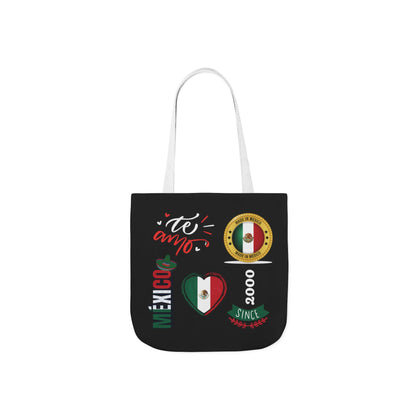 Personalized D.O.B and initial Viva México Flag Canvas Tote  Reusable Bag