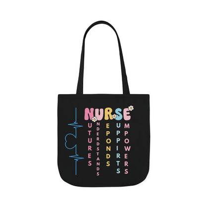 Personalized Nurse Initial Canvas Tote Bag — Custom Initial & Year Started as Nurse