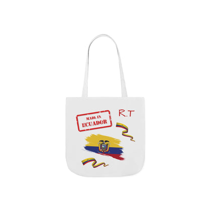 Ecuador Canvas Tote — "Te Amo" Heart Flag Design Personalized initial and D.O.B