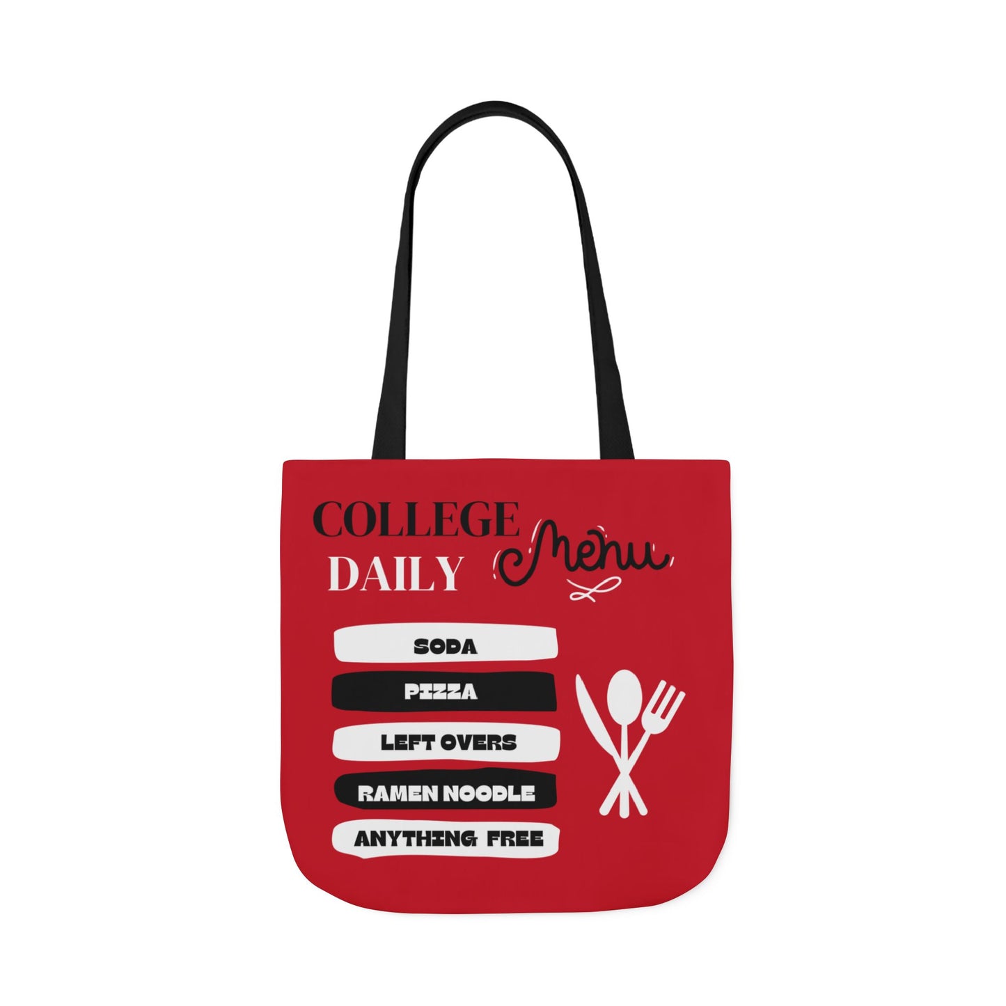 Funny Student Red Canvas Tote Bag