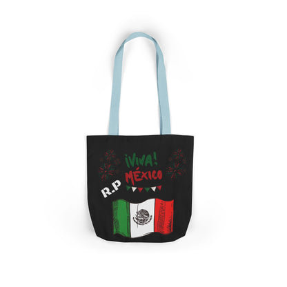 Personalized D.O.B and initial Viva México Flag Canvas Tote  Reusable Bag