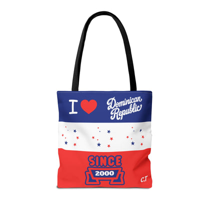 Personalized Initials & D.O.B Dominican Republic CanvasTote Bag