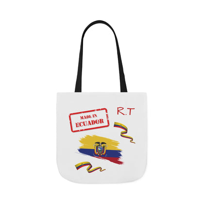 Ecuador Canvas Tote — "Te Amo" Heart Flag Design Personalized initial and D.O.B