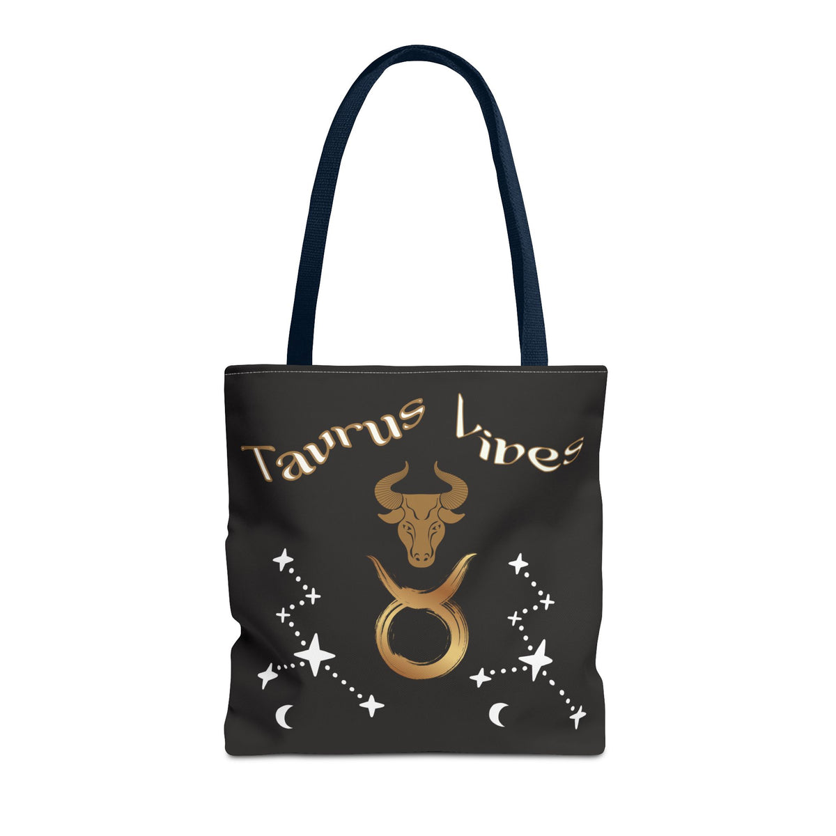 Personalized Taurus Vibes' Zodiac Canvas Tote Bag with Birth Year & Initials