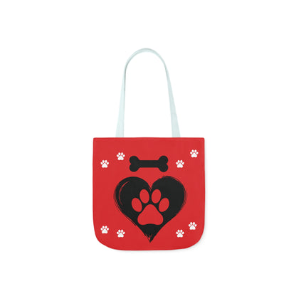 Red and Black Personalized Dog Canvas Tote Bag