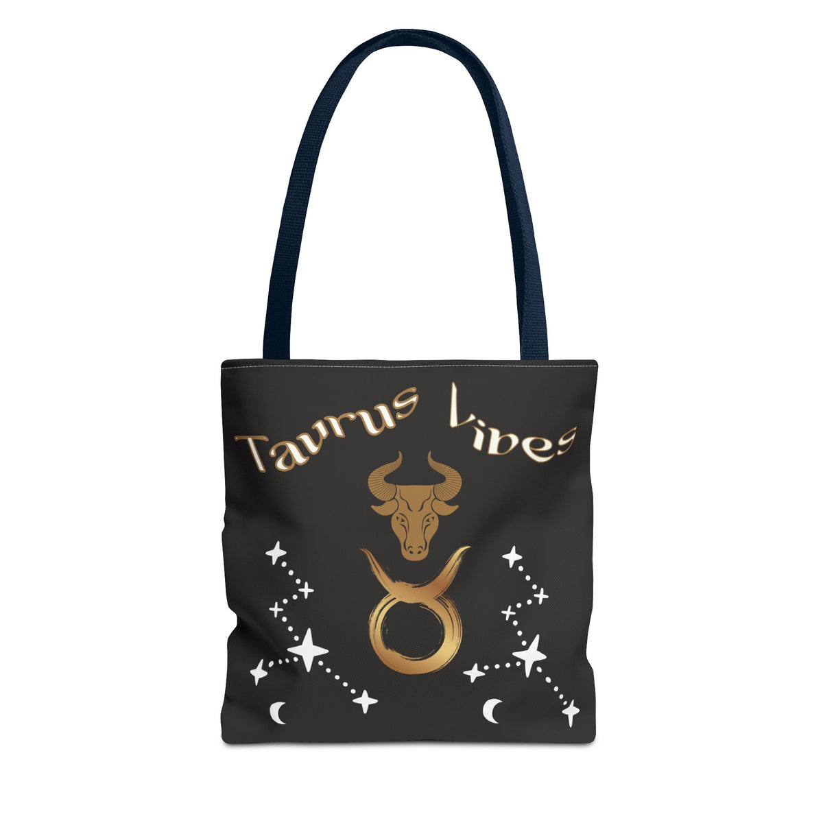 Personalized Taurus Vibes' Zodiac Canvas Tote Bag with Birth Year & Initials