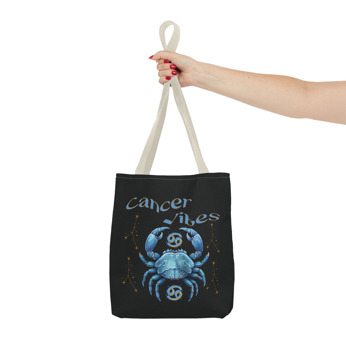 Black Zodiac Cancer Tote Bag