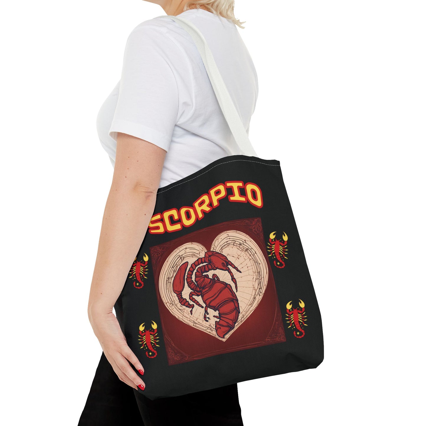 Black Zodiac Scorpio Tote Bag