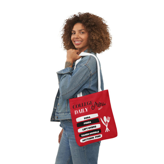 Funny Student Red Canvas Tote Bag