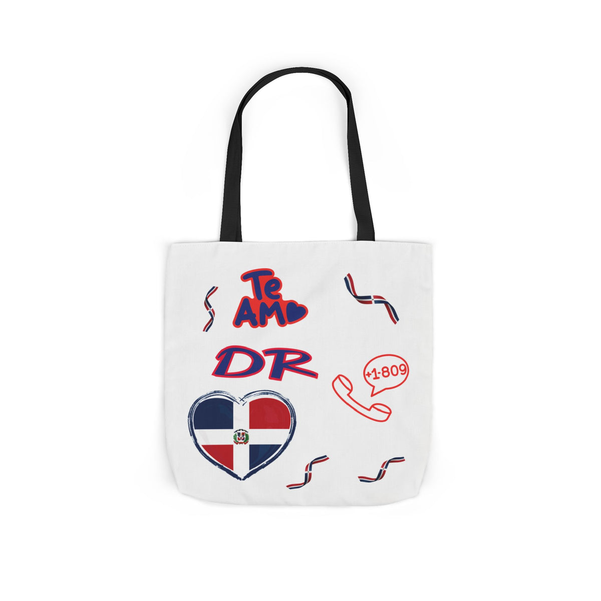 Personalized D.O.B & intinial,Dominican Republic Heart Canvas Tote —