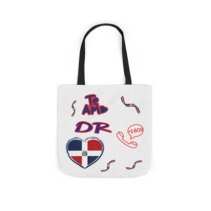 Personalized D.O.B & intinial,Dominican Republic Heart Canvas Tote —