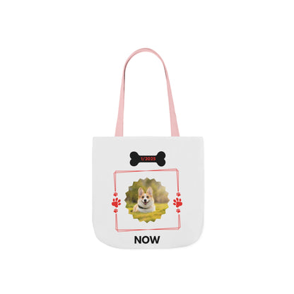 Personalized Dog Before and Now Photos White Canvas Tote Bag