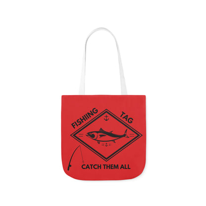 Fishing Canvas Red Tote Bag