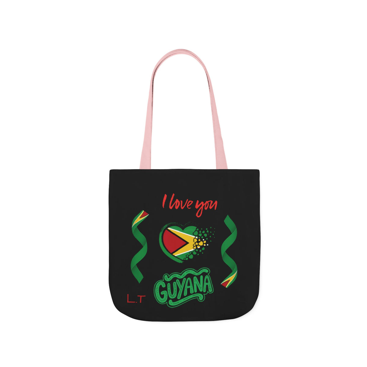 Personalized D.O.B and initial Love You Guyana Canvas Tote Bag