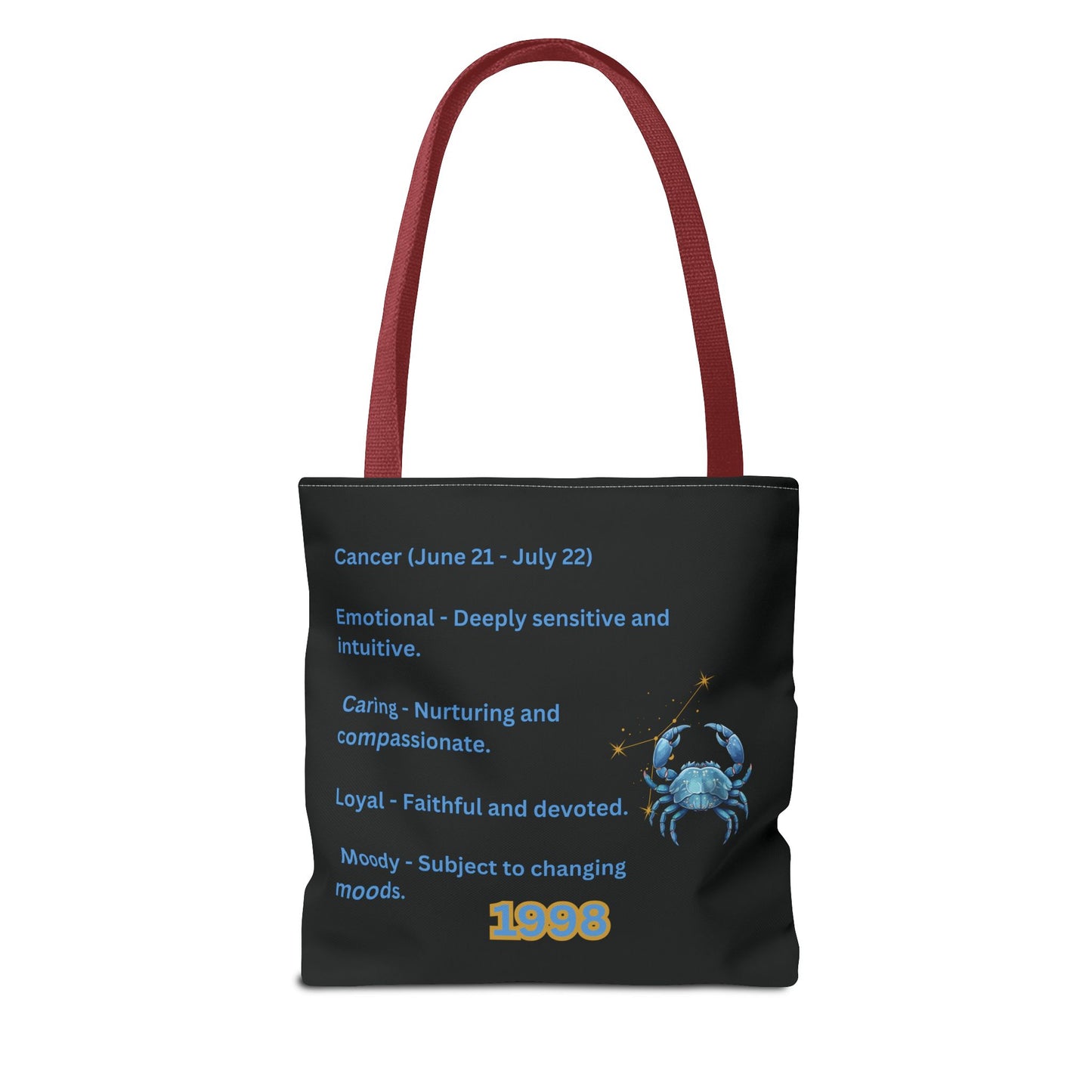 Black Zodiac Cancer Tote Bag
