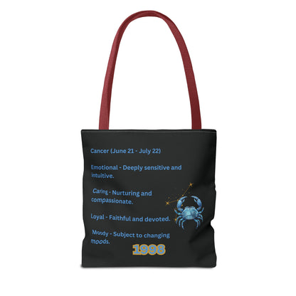 Black Zodiac Cancer Tote Bag
