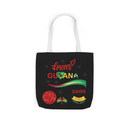 Personalized D.O.B and initial Love You Guyana Canvas Tote Bag