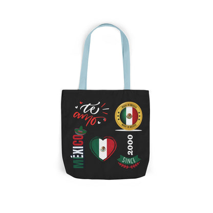 Personalized D.O.B and initial Viva México Flag Canvas Tote  Reusable Bag