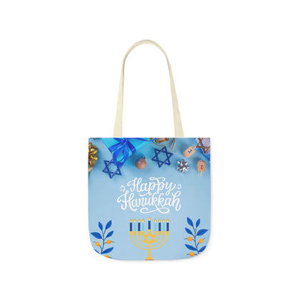 Blue and White Hanukkah Canvas Tote Bag